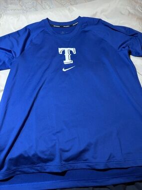 Nike Royal Blue Tee with White 'T' and Swoosh